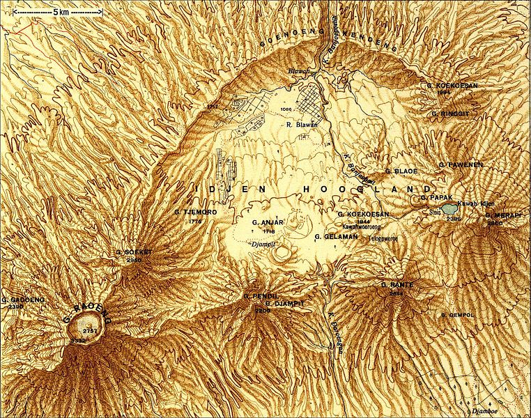 Peta Kawah belerang Ijen tahun 1937 ...